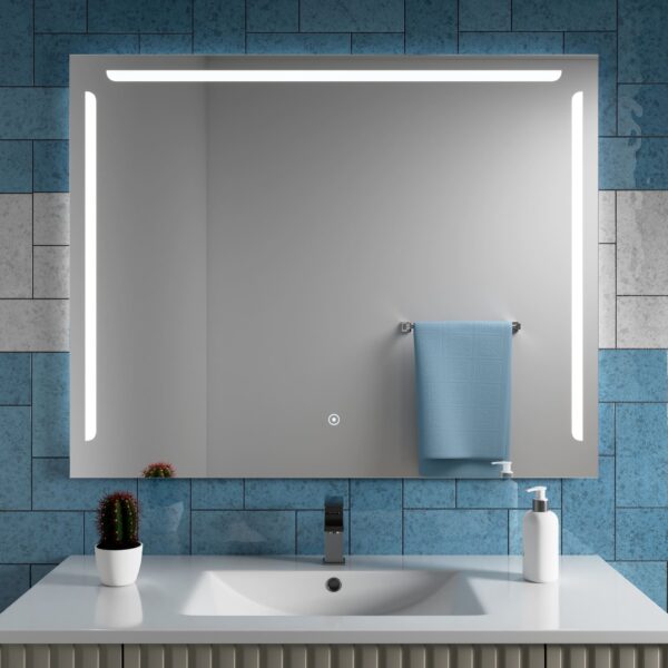 Espejo rectangular con luz led para baño 026