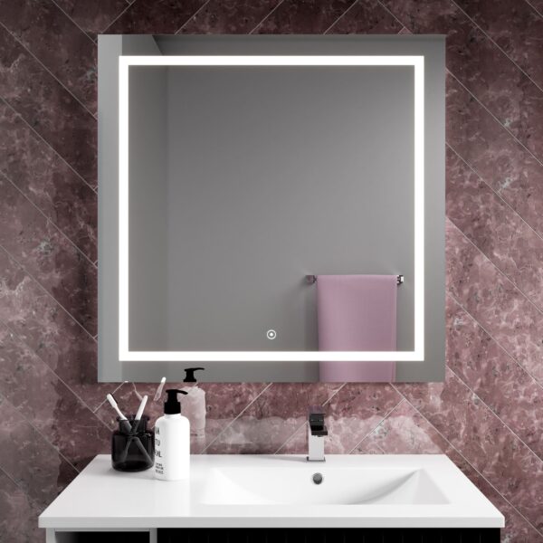 Espejo rectangular con luz led para baño Maria